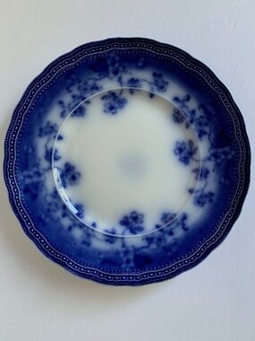 Antique Flow Blue Transferware Plate Societe Ceramique Maastricht Splendid 9”